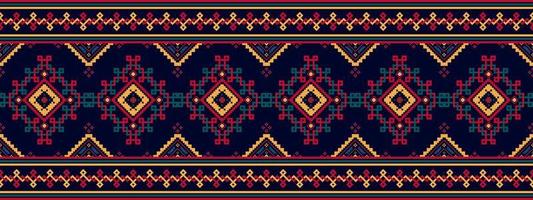 Diseño de decoración del hogar de patrones sin fisuras étnicos ikat. tela azteca alfombra boho mandalas textil decorar papel tapiz. motivo nativo tribal bordado tradicional vector fondo ilustrado