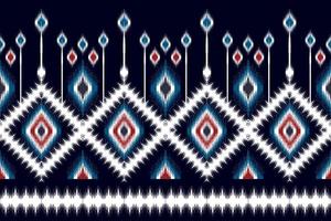 Diseño de decoración del hogar de patrones sin fisuras étnicos ikat. tela azteca alfombra boho mandalas textil decorar papel tapiz. motivo nativo tribal bordado tradicional vector fondo ilustrado