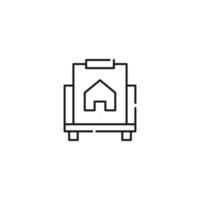 Art, picture, drawing on canvas. Vector sign drawn in flat style. Suitable for sites, stores, apps. Editable stroke. Line icon of house or home on canvas