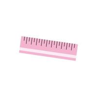 Pink ruler measurement scale tool. Measuring tool accessories for artistic design. Math tool. Time to school. Children's cute stationery subjects. Back to school, science, college, education, study. vector