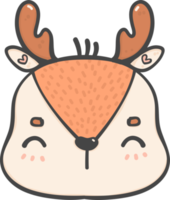 cute reindeer wildlife animal face doodle nursery cartoon png