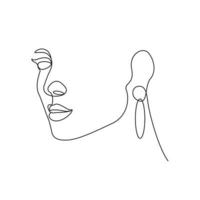 Woman linear drawing single line illustration vector