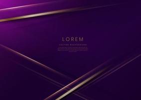 Abstract elegant gold lines diagonal on purple background. Luxury style with copy space for text. vector