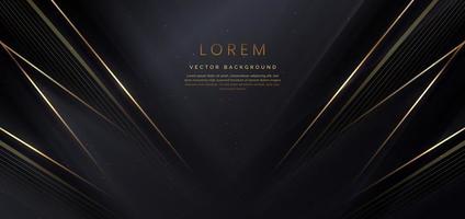 Abstract elegant dark background with golden line and lighting effect sparkle. vector