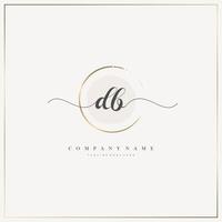 DB Initial Letter handwriting logo hand drawn template vector, logo for beauty, cosmetics, wedding, fashion and business vector
