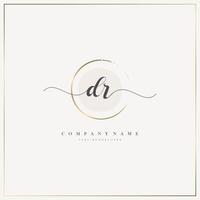 DR Initial Letter handwriting logo hand drawn template vector, logo for beauty, cosmetics, wedding, fashion and business vector