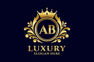 Initial AB Letter Royal Luxury Logo template in vector art for luxurious branding projects and other vector illustration.