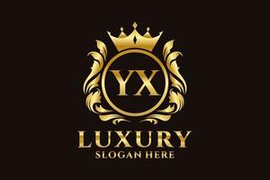 Initial YX Letter Royal Luxury Logo template in vector art for luxurious branding projects and other vector illustration.