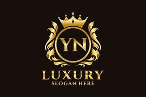 Initial YN Letter Royal Luxury Logo template in vector art for luxurious branding projects and other vector illustration.