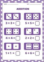 Addition with dice. vector