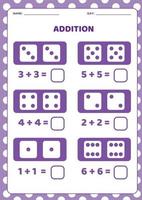 Addition with dice. vector