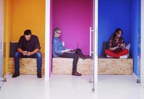 group of business people in creative working  space photo