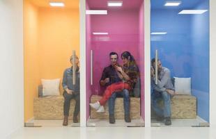 group of business people in creative working  space photo