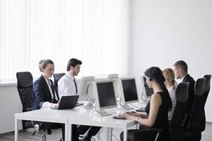 business people group working in customer and help desk office photo