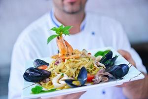 Chef preparing food photo