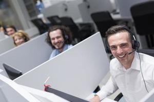 male call centre operator doing his job photo