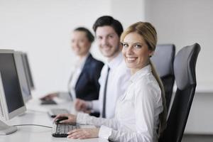 business people group working in customer and help desk office photo