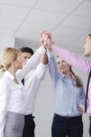 business people group joining hands photo