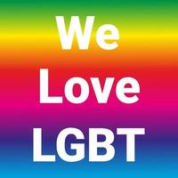 We Love LGBT in Rainbow Gradient Color vector