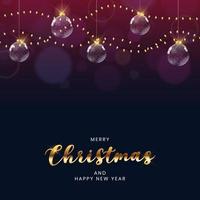 Christmas Holiday Party Background. Happy New Year and Merry Christmas Poster Template. Vector Illustration