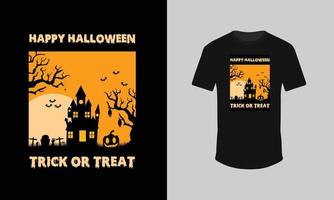 diseño de camiseta de feliz halloween vector