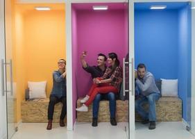 group of business people in creative working  space photo