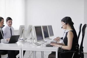 business people group working in customer and help desk office photo