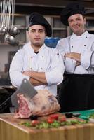 Portrait of two chefs photo