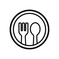 Spoon and fork icon vector design templates