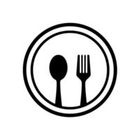 Spoon and fork icon vector design templates