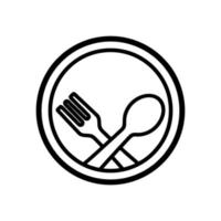 Spoon and fork icon vector design templates