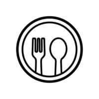 Spoon and fork icon vector design templates