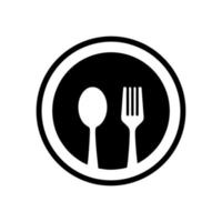 Spoon and fork icon vector design templates