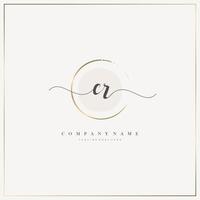 CR Initial Letter handwriting logo hand drawn template vector, logo for beauty, cosmetics, wedding, fashion and business vector