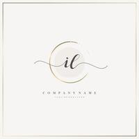 IL Initial Letter handwriting logo hand drawn template vector, logo for beauty, cosmetics, wedding, fashion and business vector