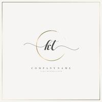 KT Initial Letter handwriting logo hand drawn template vector, logo for beauty, cosmetics, wedding, fashion and business vector