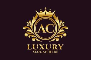 Initial AC Letter Royal Luxury Logo template in vector art for luxurious branding projects and other vector illustration.