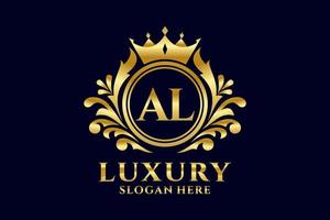 Initial AL Letter Royal Luxury Logo template in vector art for luxurious branding projects and other vector illustration.