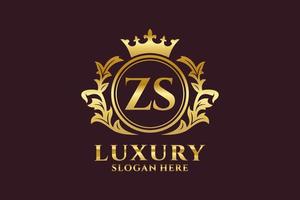 Initial ZS Letter Royal Luxury Logo template in vector art for luxurious branding projects and other vector illustration.