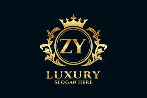 Initial ZY Letter Royal Luxury Logo template in vector art for luxurious branding projects and other vector illustration.