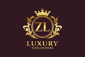 Initial ZL Letter Royal Luxury Logo template in vector art for luxurious branding projects and other vector illustration.