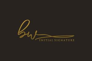 plantilla de logotipo de firma de letra bw inicial logotipo de diseño elegante. ilustración de vector de letras de caligrafía dibujada a mano.