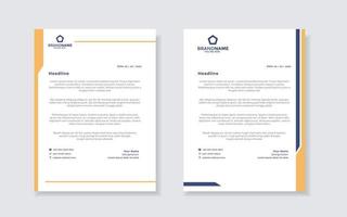 new modern elegant of letterhead template for stationary design for business corporation with yellow and blue color editable format eps10 for download vector