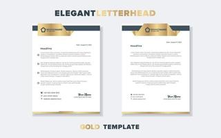 plantilla de diseño de membrete dorado de lujo moderno para papelería para empresa comercial formato editable eps10 vector