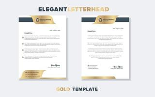 modern luxury golden letterhead design template for stationary for business corporation editable format eps10 vector