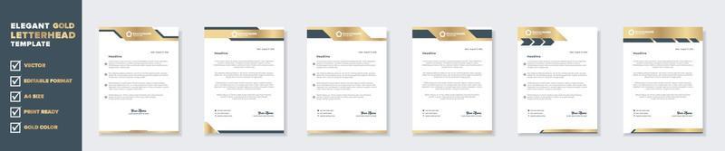 luxury golden letterhead design template for stationary for business corporation editable format eps10 vector