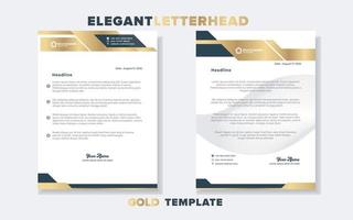 plantilla de diseño de membrete dorado de lujo para papelería para formato editable de empresa comercial vector