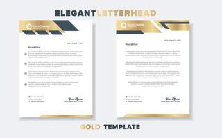 plantilla de diseño de membrete dorado de lujo para papelería para formato editable de empresa comercial vector