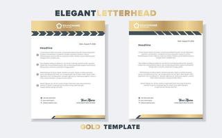 luxury golden letterhead design template for stationary for business corporation editable format vector