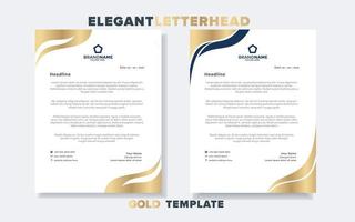 luxury golden letterhead design template for stationary for business corporation editable format vector